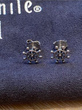 Blue Nile Ship Wheel Stud Earrings -